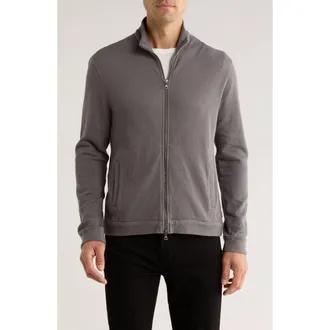 John Varvatos Antoine Double Knit Zip Jacket in Flat Grey at Nordstrom Rack, Size Xx-Large