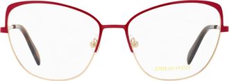 Emilio Pucci EP5188 Slim Butterfly Metal-Acetate Eyeglasses - Gold