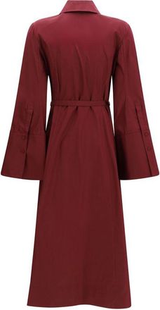 Gabriela Hearst Womens Bordeaux Cotton Casual Dress