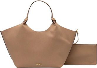 DKNY Paula Extra Large Commuter Tote - Dames - Shoppers - Beige - ONE Size - Leer - Tassen