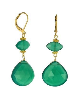Rachel Reinhardt Jewelry Green Onyx Dangle Earrings