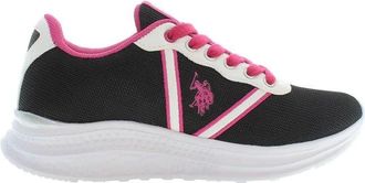 U.S.Polo Association U.s. Polo Assn., Schoenen, Dames, Zwart, 35 EU, Polyester, Zwarte Damessneaker met Opvallende Details