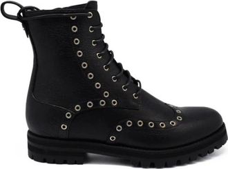 Jimmy Choo London Hannah Boots - Dames - Veterlaarzen - Zwart - 34 1/2 EU - Leer - Schoenen