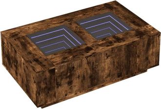 vidaXL Vidaxl - Mesa De Centro Con Infinity Led Roble Ahumado 116x69x40 Cm