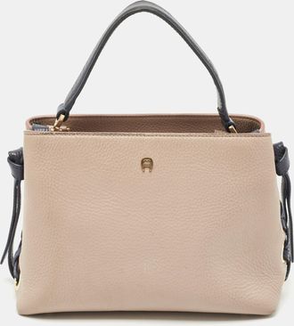Aigner Blue/light Mauve Leather Carla S Tote
