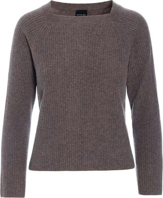 Bitte Kai Rand Ribgebreide Blouse - Dames - Cashmere truien - Grijs - L - Kasjmier - Truien & Vesten