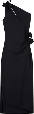 Coperni Asymmetrische Mini Bloemjurk - Dames - Feestkleedjes - Zwart - L - Kleedjes