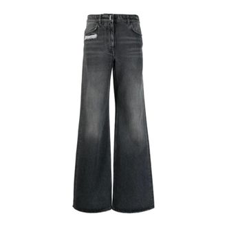 Givenchy Wide Jeans, female, Black, Size: W27 Distressed Wide Leg Denim Jeans