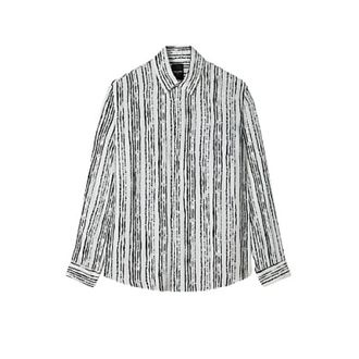 Patrizia Pepe Camicia Wit & Zwarte Strepen - Heren - Casual Overhemden - Veelkleurig - L - Overhemden