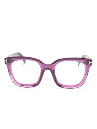 Tom Ford Eyewear square-frame clear-lenses glasses - women - Acetate - 51 - Purple