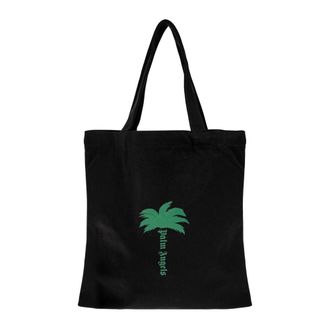 Palm Angels Logo Tote Bag - Heren - Shoppers - Zwart - ONE Size - Katoen - Tassen