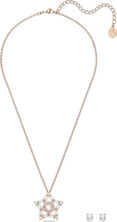 Swarovski Stella Ketting en Oorbellen Set - Dames - Kettingen - Geel - ONE Size - Accessoires