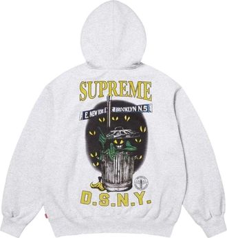 SUPREME x DSNY SS26 Zip Up Hooded Sweatshirt Ash Grey SUP-SS26-053-HETRGRY