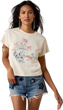 Ariat Womens Fireworks T-Shirt in Natural, Size X-Large, by Ariat