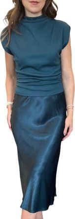 Michael Stars Leila Satin Skirt In Rainforest