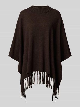 Herzensangelegenheit Herzensangelegenheit Poncho aus Baumwoll-Kaschmir-Mix in Dunkelbraun, Größe 36