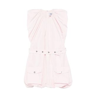 Msgm Short Dresses, female, Pink, Size: M Short Strapless Balloon Skirt Dress