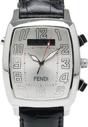 Fendi Pre-owned Watches, male, Gray, Size: ONE SIZE Pre-owned Grand Tonneau Stainless Steel Watch