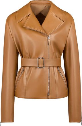 Tod's belted leather jacket - Brown