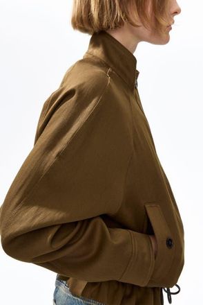 H&M Oversized linen-blend jacket in Dark Beige at Nordstrom, Size Xx-Large