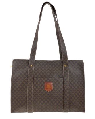 Celine Celine Brown Coated/Waterproof Canvas Macadam Tote (Authentic Pre-Loved)