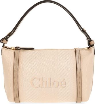 Chlo&eacute; Carry Canvas Shoulder Bag in Blushy Beige at Nordstrom