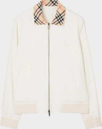 Burberry Men & apos;s Hayfield Cotton Check-Collar Bomber Jacket