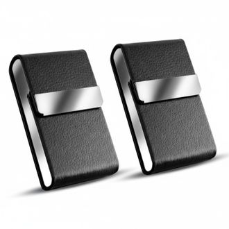 Generic Credit Card Slim Cards Case with Metal Magnetic Clasp Business Card for Men and Women (Black-6 x 1 x 9 Cm)