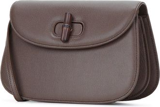 Gucci Womens Bamboo Shoulder Bag Brown Leather