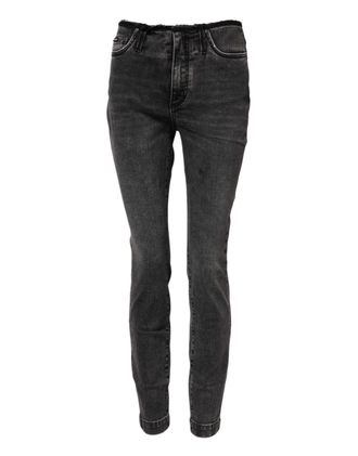 Dolce & Gabbana Womens Slim Fit Denim Jeans - Dark Grey