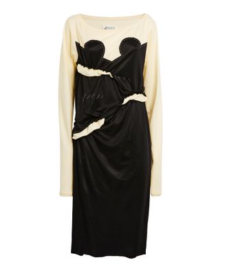 Maison Margiela Maison Margiela Spliced Gathered Jersey Midi Dress Size S