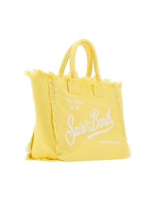 MC2 Saint Barth Womens Tote Bag Vanity Light Yellow Cotton Handbags Hand
