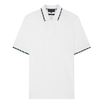Ted Baker Ss House Check Jacquard Witte Poloshirt