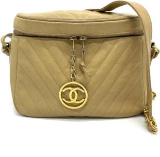 Chanel Pre-owned Leather chanel-bags - Dames - Vintage Schoudertas - Beige - ONE Size - Vintage