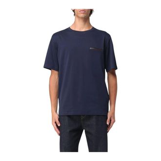 Berluti T-Shirts, male, Blue, S, Casual Solid T-Shirt with Short Sleeves and Pocket