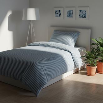 KASANOVA Parure copripiumino singolo righe blu Young