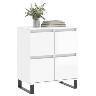 Berkfield Home Sideboard High Gloss White 60x35x70 cm Engineered Wood | Size: 60 x 35 x 70 cm