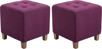 Clp Clp - Set De 2 Taburetes Puff Pharao En Tela Lila
