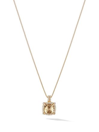 David Yurman 18kt yellow gold Ch&acirc;telaine citrine and diamond pendant