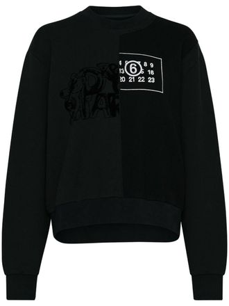 Maison Margiela numbers-motif cotton sweatshirt - Black