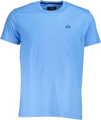 La Martina Tops, Heren, Blauw, M, Blauw T-shirt met korte mouwen heren