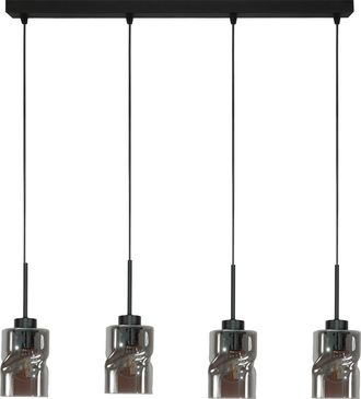 OEM L&aacute;mpara De Techo Colgante Negra Con Pantalla De Cristal Grafito Greta 15-541