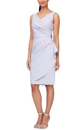 Alex Evenings Contour Collection Side Ruched Cocktail Dress in Lavender at Nordstrom Rack, Size 18 (Similar To 14W)