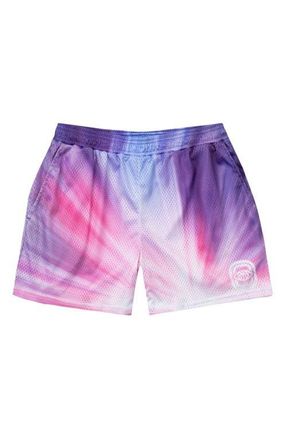 Overtime Motion Blur Mesh Shorts in Pink at Nordstrom, Size X-Large