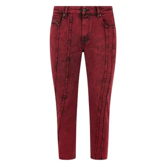 Diesel Cropped Jeans, male, Red, Size: W36 Skinny Jeans