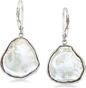 Ross-Simons 15-17mm Cultured Baroque Keshi Pearl Drop Earrings in Sterling Silver