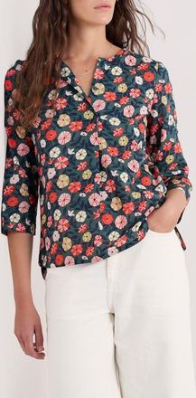 Seasalt Cornwall Watercolour Sketch Floral Print Woven Shirt in Winding Petunias Grove at Nordstrom, Size 14 Us