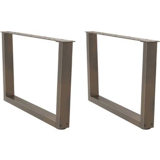 vidaXL Patas Para Mesa De Centro En Forma De V (2 Unidades, Acero Natural, 70 X 42-43,3 Cm) Vidaxl