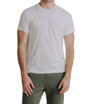 SAVE KHAKI UNITED Short Sleeve Supima Crew Tee In White