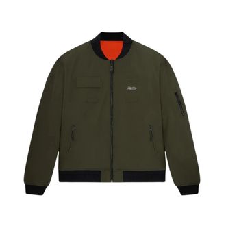 Dolly Noire Omkeerbare Bomberjack Groen Oranje - Heren - Bomber jackets - Groen - XL - Polyester - Jassen